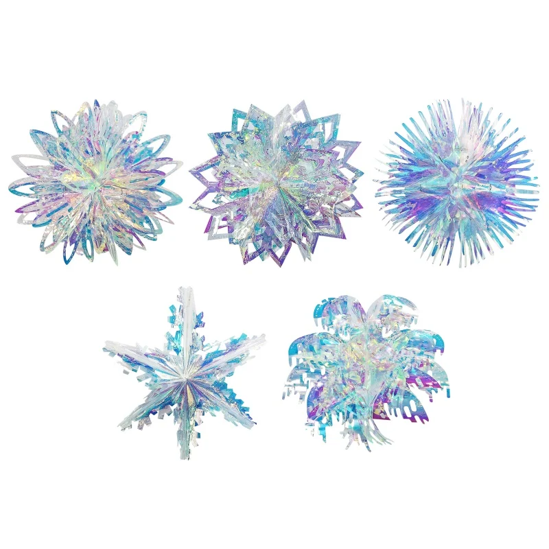 

Hanging Rainbow Snowflake Ball Foil Ceiling Hanging Flower Wedding Party Supplies Snowflake Star Wedding Decoration