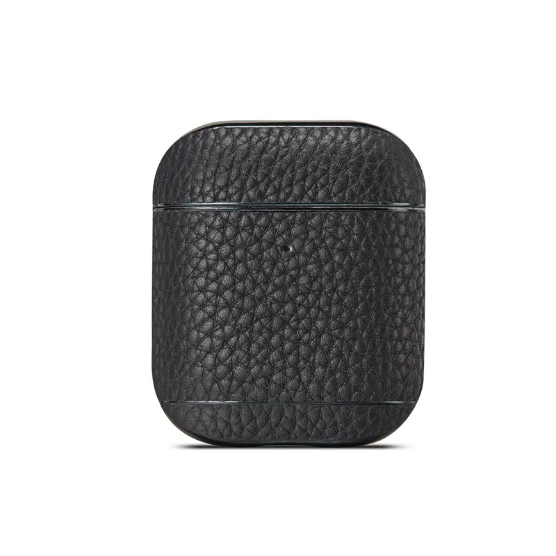 Black Аксессуары для Airpods из натуральной кожи чехол для наушников Защитный чехол для Airpods кожа для Airpods - Цвет: Black