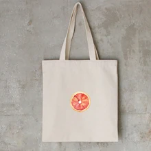 Сухая фруктовая графическая печать свежая художественная Холщовая Сумка через плечо для женщин Женская эко многоразовая тканевая хозяйственная сумка женская пляжная