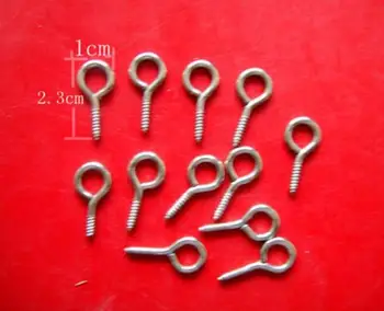 

200pcs Screw 1cm*2.3cm with Round Hole Hook Metal Wooden Box Wall Cabinet Home Furniture Fixture DIY