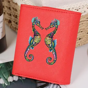 

A pair of Seahorse Wallets Women PU Leather Purse Coin Wallet Portable Credit Card Moneybag Wallet for Women portafoglio donna