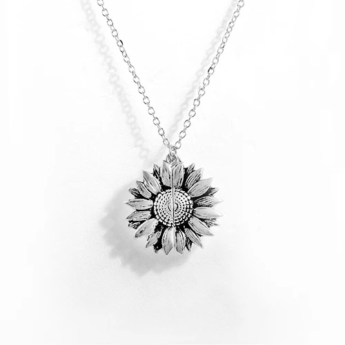 Новое женское золотое ожерелье на заказ You are my sunshine открытый медальон подсолнечник, подвеска, ожерелье - Окраска металла: 11199S