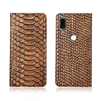 

Python pattern natural genuine leather flip cover card slot holder for Meizu Note 9 case for Meizu Note 8 phone case funda capa