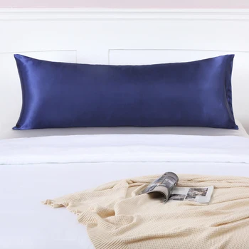 

51X137cm Satin Body Pillow Cover Silky Soft Luxury Body Pillowcase with Envelope Closure Solid Color Silk Long Body Pillow Case