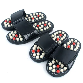 

DropShippingAcupoint Massage Slipper Sandal For Men Feet Chinese Acupressure Therapy Medical Rotating Foot Massager Shoes Unisex