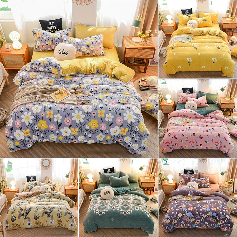 4pcs Winner Kawaii Bedding Set Luxury Queen Size Bed Sheets Plush Quilt