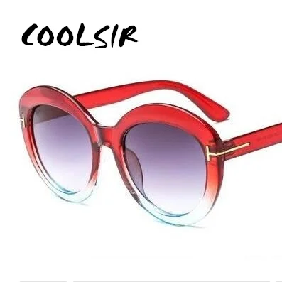 

New Fashion Round Sunglasses Women 2019 Brand Gradient Color Frames With T Unique Female Male Eyewear Oculos de sol UV400