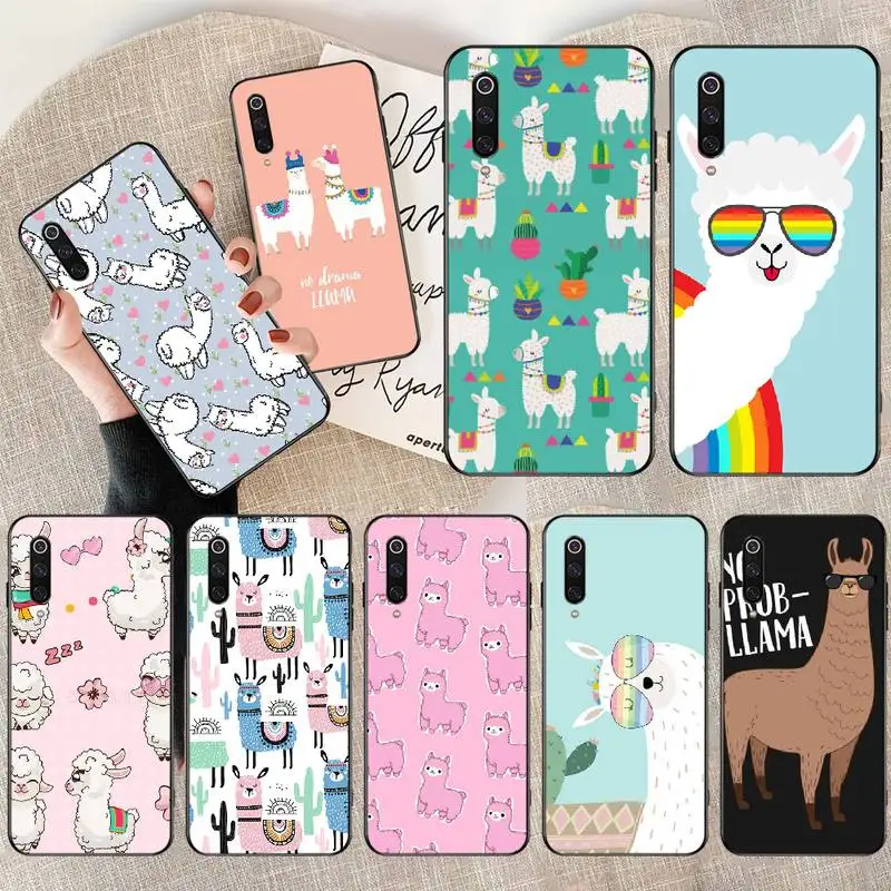 PENGHUWAN Kawaii Милая лама Альпака мягкий черный чехол для телефона Xiaomi Mi9 9SE 8SE Pocophone F1 Mi8