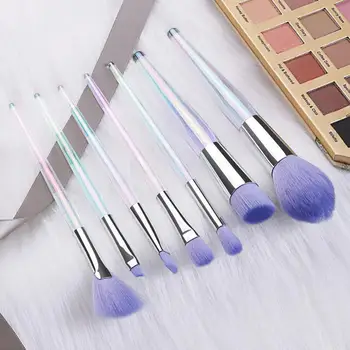 

7 Pcs Shiny crystal Handle Makeup Brushes Set Powder Foundation Eyebrow Face Make Up Brush Cosmetic Foundation Makeup Tools