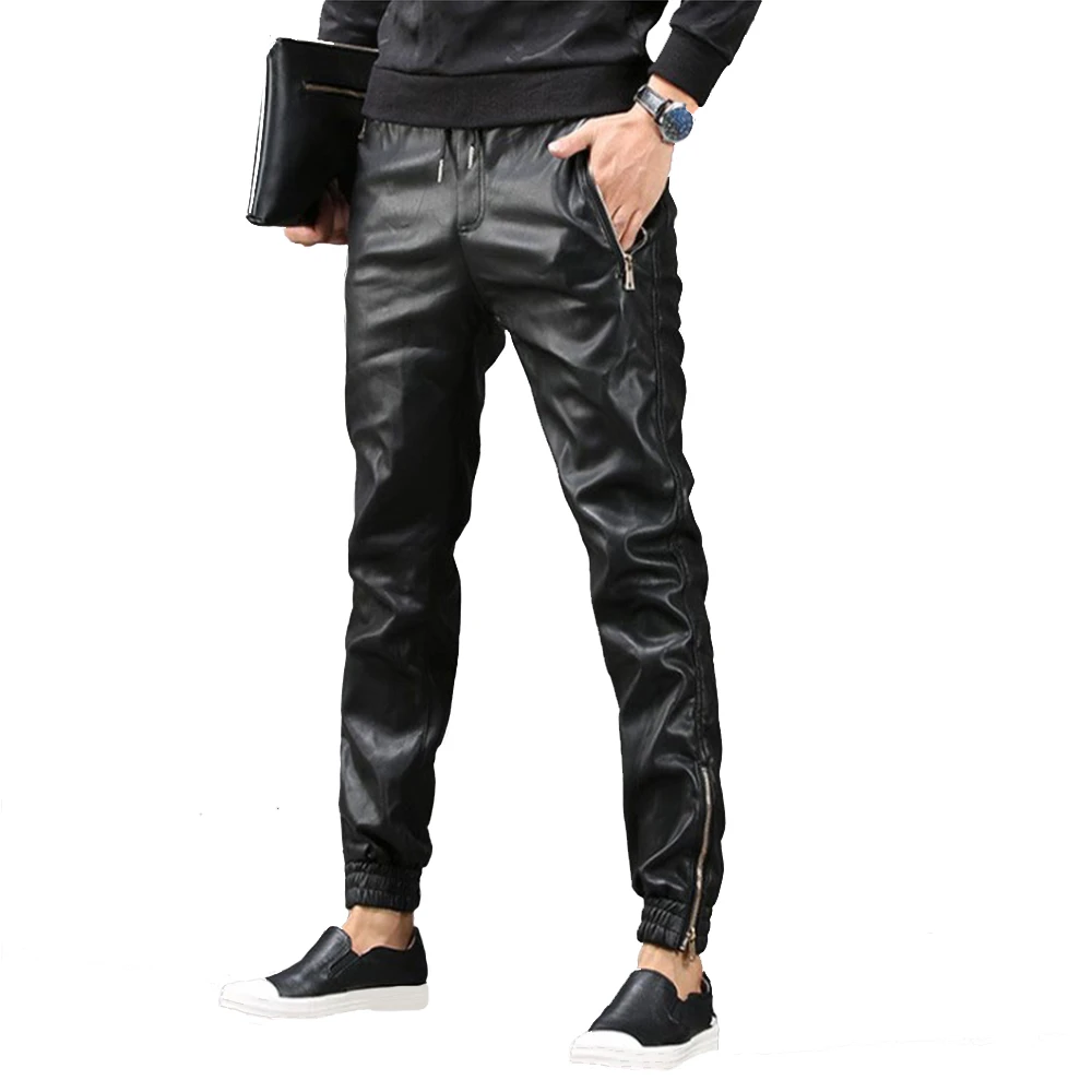 Maleri frill dusin Leather Pants Men Zipper | Faux Leather Pencil Pant | Faux Leather  Streetwear - Fashion - Aliexpress
