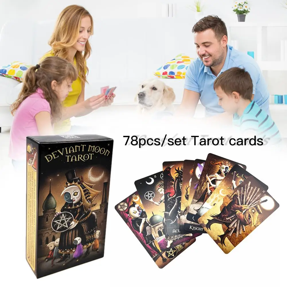 78 шт. настольная игра луна Таро карта Английский Deviant Fate ...