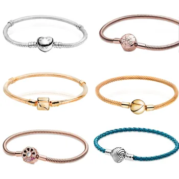 

Genuine s925 Sterling silver rose golden color T-Bar Snake Chain Bracelet Mesh Bracelet Women Bracelet jewelry