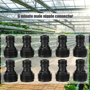 

10pcs Quick Connector Nipples EU 6 inch Male Threaded Hose Pipe Adapter for Garden Tubing Drip Irrigation Watering System