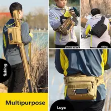 Спортивная фотография на открытом воздухе, велосипедная рыболовная снасть, сумка для снастей, большая емкость, многофункциональная поясная сумка, удочка, сумка для удочки