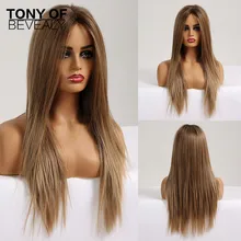 Парики на кружеве длинные прямые светлые синтетические парики средняя часть для афроамериканских женщин кружевные Детские волосы Термостойкое волокно