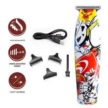 Usb зарядка для мужчин электрическая машинка для стрижки волос Ретро масляная голова надпись стрижка машина триммер инструмент