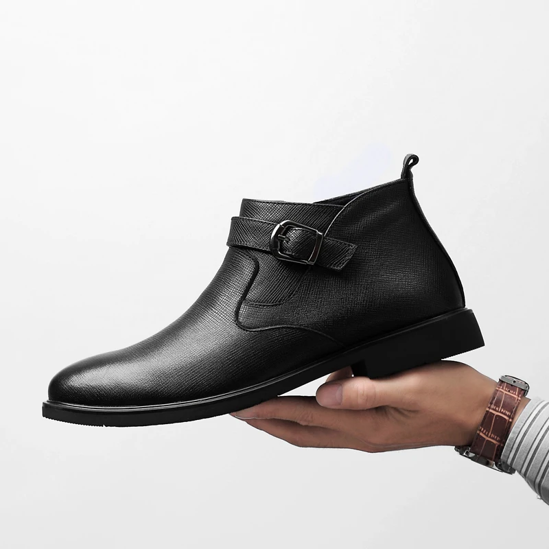 

Mring Martin boots men's leather winter Khmer shoes plus velvet outdoor tooling boots men's boots leather shoes men's shoes