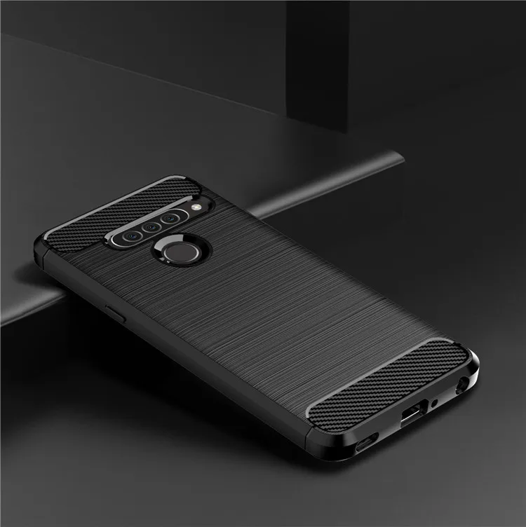Чехол SRHE для LG G8S ThinQ, Силиконовый прочный Чехол из мягкого волокна для LG G8S ThinQ - Цвет: Черный