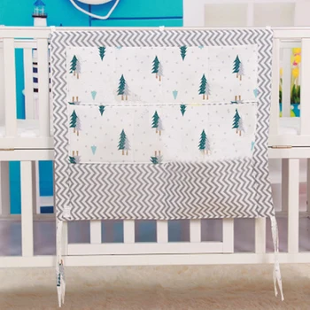 

Storage Bag Tidy Pouch Baby Cot Cotton Blend Multifunction Convenient Diaper Pocket Hanging Crib Organizer Nursery Practical