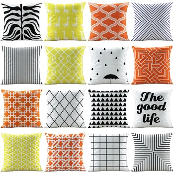 

Foreign trade new simple home decor geometric throw pillow soft polyester printing car pillow multi-function sofa cushion cover