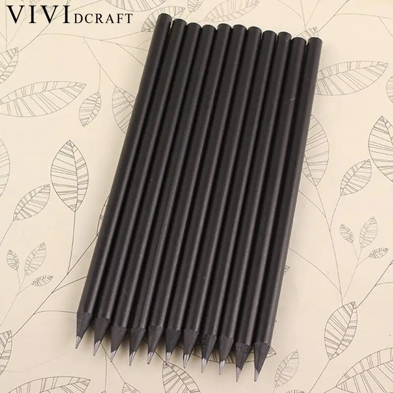 Vividcraft, 12 шт./партия, материал, Эсколар, карандаш для школы, школьные принадлежности, карандаш, инструменты для рисования, дерево, черный, HB, ручка C0N6