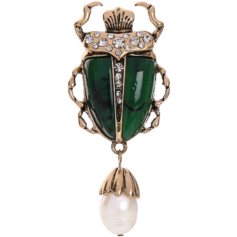 brooch-t912329 Kissme брошь, 3 вида стилей, натуральный камень, Пресноводный Жемчуг, броши для женщин, модное ювелирное изделие в виде насекомых - Окраска металла: brooch-t912329