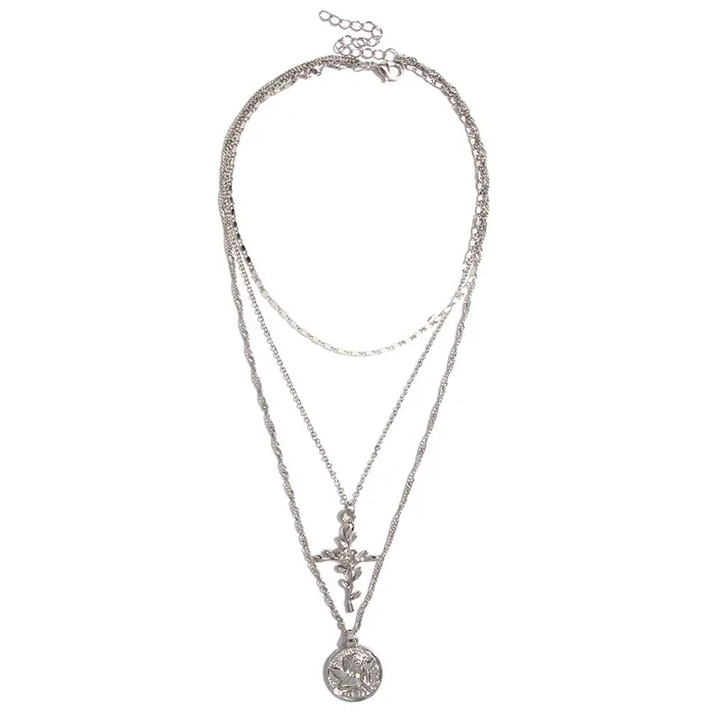 Flatfoosie ожерелье-чокер из искусственного жемчуга, многослойное Золотое длинное ожерелье с подвеской в виде монеты для женщин, ювелирное изделие