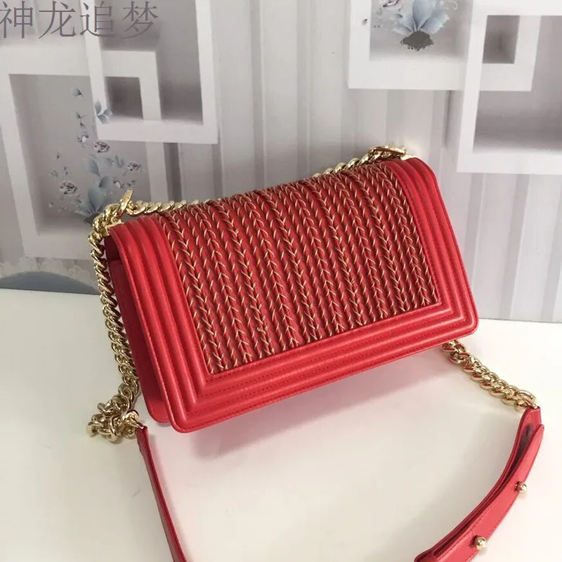 

new genuine leather shoulder bag top quality women luxury handbags designer purse brand flap chain bag crossbody bags2020