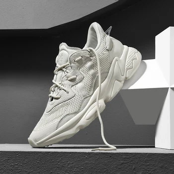 

Men Mesh Casual Shoes Reflective Breathable Mesh Sports Shoes Casual Wild Men's Shoes Knitted Fly Weaving Flats Shoes Fashion