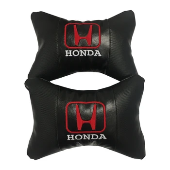 

Car Neck pillow leather Auto Seat Head support neck protector rest travel cushion for HONDA (2 pcs)