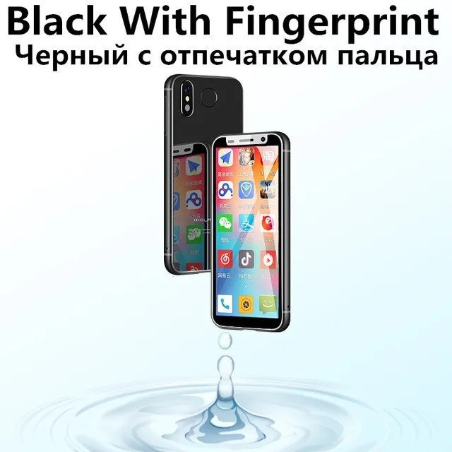 Black Fingerprint Супер Мини Melrose 4G Lte маленький смартфон 3,4 ''MTK6739 четырехъядерный Android 8,1 отпечаток пальца ID 2000 мАч мобильный телефон - Цвет: Black Fingerprint