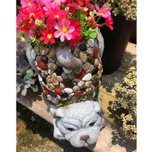 Милый цветочный горшок для суккулентов для собак, зеленое растение, большое растение, мультяшное маленькое животное, креативный сад, открытый сад, орнамент M2655