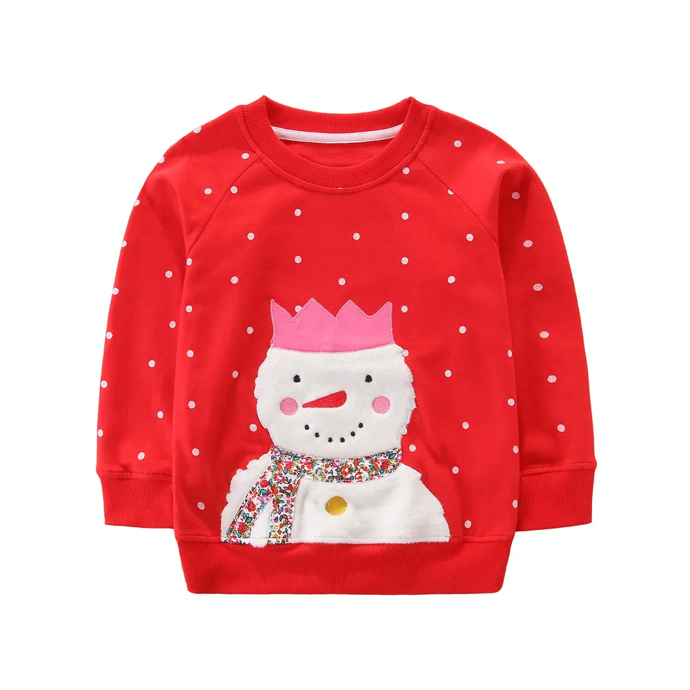 

Jumping Meters Baby Girls Sweatshirts Autumn Winter Cotton Clothing Children Cartoon Characters Tops Kids Long Sleeve Shirts