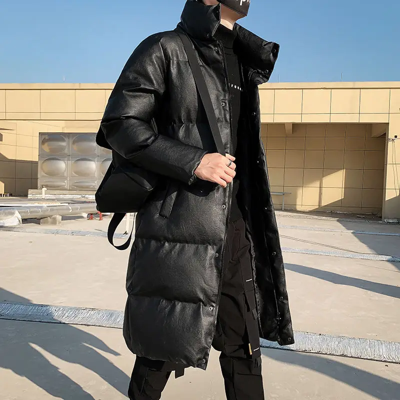 

New style cotton padded men's long style over the knee winter coat lengthened and thickened cotton padded jacket