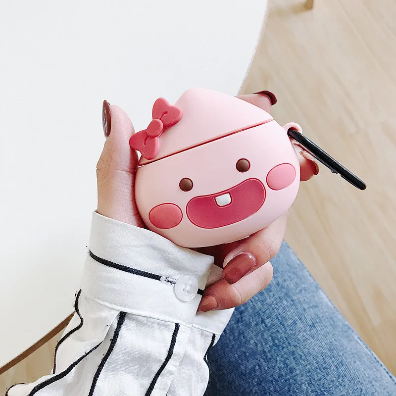 

Earphone Case for Airpods 2 Case Silicone Cute Color Bear Mickey Cover for Apple Air pods Headphone Case For Earpods Ring Strap