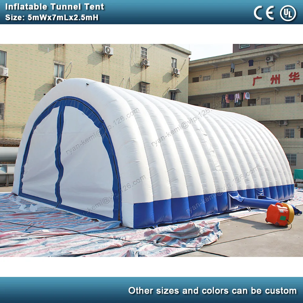 7mLx5mWx2.5mH inflatable tunnel tent white sports tunnel car vehicle garage wedding tent outdoor inflatable party canopy cover 2