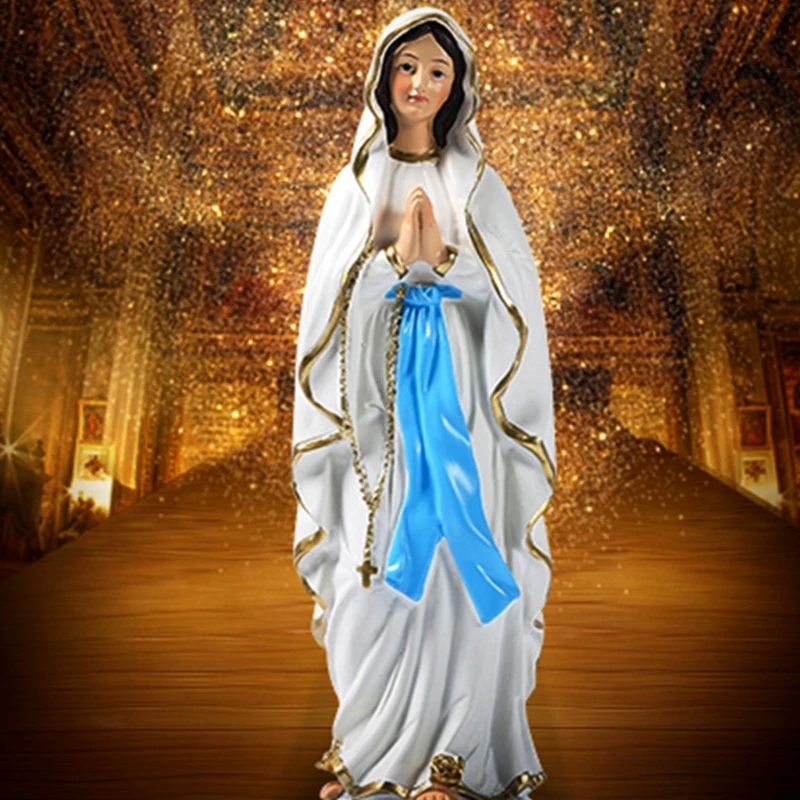 Our Lady of Lourdes Blessed Virgin Mother Mary Catholic Religious Gift Colored Resin Figurine Statue patch emblems,ornament crafts,miniature figurines,resin ornaments,miniature ornament,lucky cat statue,resin crafts,miniature duck figurines,crystal ornament,celtic knot charms