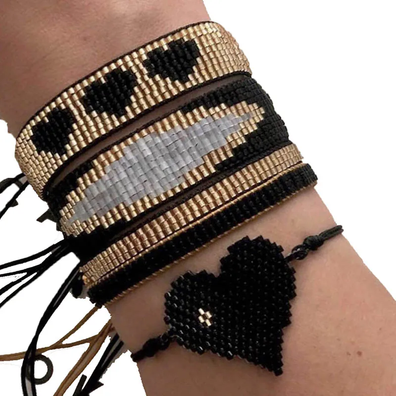 

BLUESTAR 2020 MIYUKI Bracelet set Women Mexican Jewelry Heart bangle set Handmade Armband Tassel Wedding DIY accessories