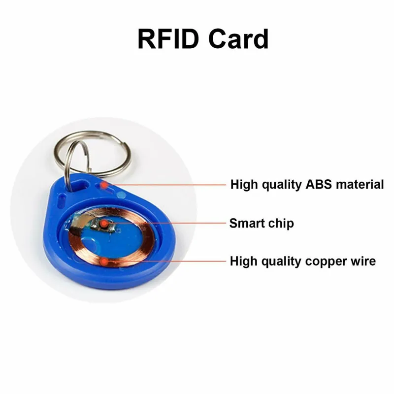 RFID карта управление доступом по карточкам бесконтактного считывания ключ 125 кГц T5577 ID Водонепроницаемый ID карта Маркер Брелоки считыватель карт синий(упаковка 50