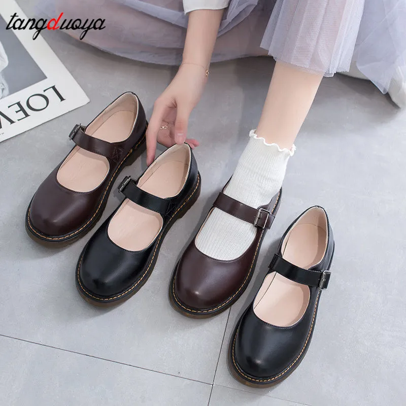 Zapatos kawaii lolita para mujer, zapatillas japonesas para cosplay, color negro, 2021
