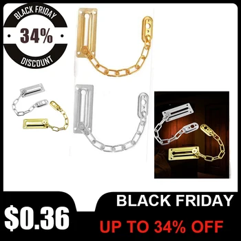

Stainless Steel Door Safety Lock Guard Chain Security Bolt Locks Cabinet Latch DIY Home Tools Gold Silver