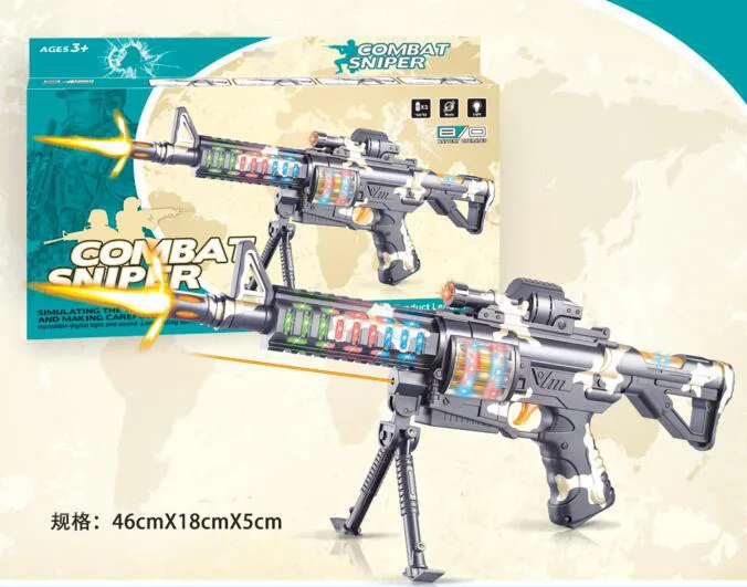 

Children Electric Toy Gun Infrared Vibration Voice Submachine Gun Plastic Military Crossfire Toy