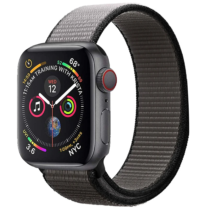 Ремешок для Apple Watch 44 мм 40 мм ремешок из нейлона iWatch Correa Series 5 4 3 2 Sport Loop 42 мм 38 мм браслет ремешок для часов аксессуары Новинка - Цвет ремешка: 45 Anebor Gray