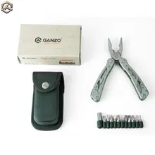 Ganzo multi alicate g202 24 ferramenta em uma mão ferramenta chave de fenda kit portátil inoxidável multitool edc dobrar faca alicate