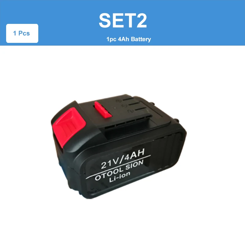 SET2(1 pc battery) Бесщеточный двигатель ударный гайковерт бесщеточный беспроводной ключ Электроинструмент ударный гайковерт Аккумуляторный гаечный ключ дрель инструмент для ремонта автомобиля - Цвет: SET2(1 pc battery)