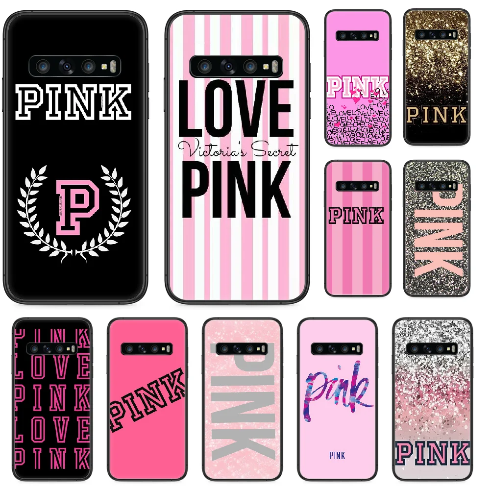 Розовый Модный чехол Love для телефона Samsung Galaxy S 10 20 3 4 5 6 7 8 9 Plus E Lite Uitra черный бампер
