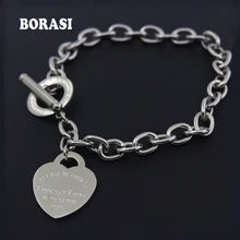 Модные Роскошные браслеты от знаменитого бренда, женский браслет с ключицей, Золотой персиковый браслет с сердечком, браслеты, хорошее ювелирное изделие