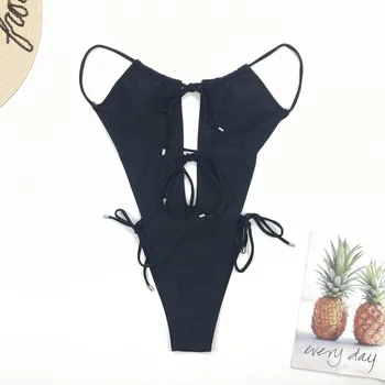 

Women Bikini ONE Piece Sexy Bandage Drawstring Monokini Bathing Suit