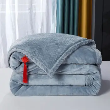 

Soft Warm Lamb Wool Blanket For Bed Winter Bedspread Sofa Throw 5 Size Light Thin Flannel Double Layers Cover Blankets manta