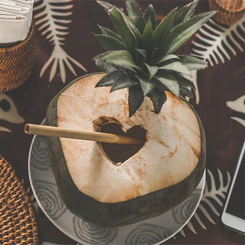 Модная деревянная бамбуковая соломка, многоразовая солома, Органическая Бамбуковая Питьевая соломка, натуральные деревянные соломки, инструмент для вечеринки, дня рождения, свадьбы